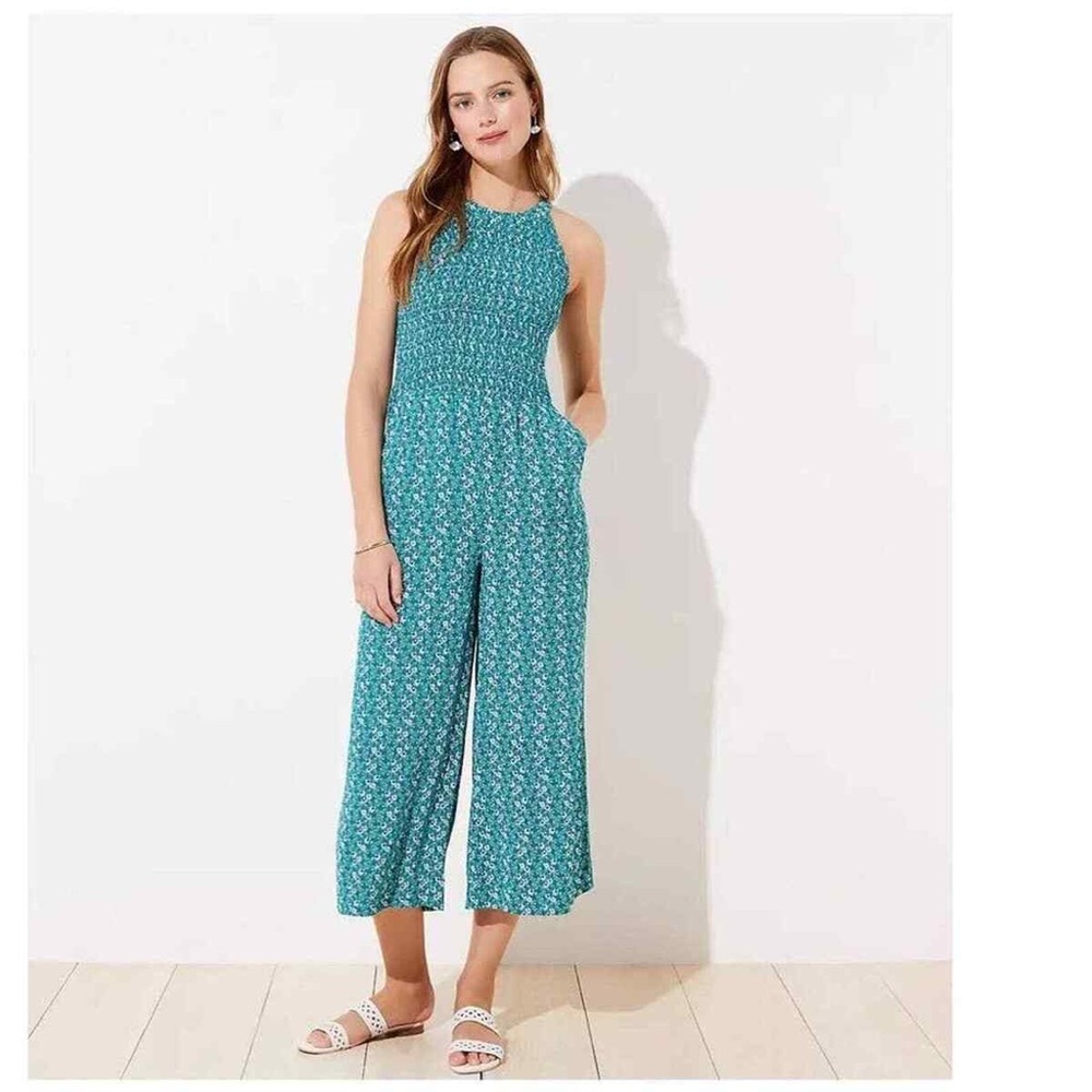 Paisley Smocked Halter Jumpsuit